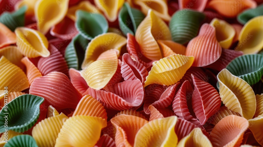 Bulk purchase of various colored pasta shells Bulk purchase of various colored pasta shells