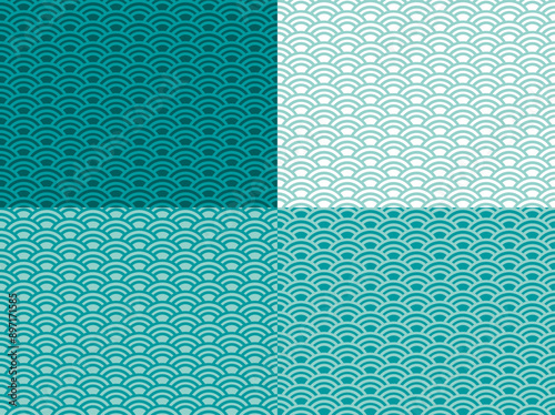 Traditional japanese seamless vector pattern with waves