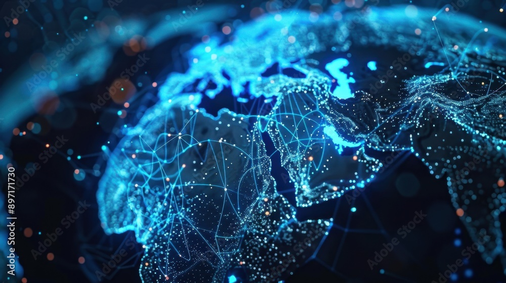 Futuristic network globe, slate grey background, electric blue pathways, illuminated hubs, dynamic and global. Futuristic network globe, slate grey background, electric blue pathways, illuminated hubs, dynamic and global.