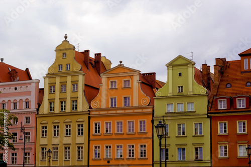 Colorful Old houses in old town, wroclaw, poland photo