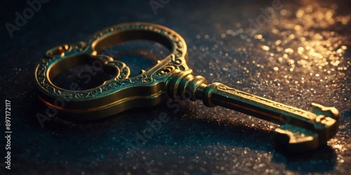 Magic glowing key - The Key to Infinite Possibilities -. photo