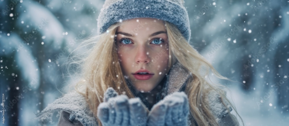 Young Woman in Winter Wonderland Young Woman in Winter Wonderland