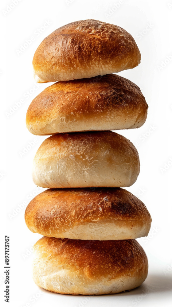 Stack of freshly baked bread rolls, vertical close-up. Bakery concept Stack of freshly baked bread rolls, vertical close-up. Bakery concept