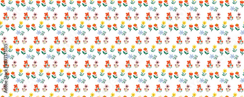 A unique seamless floral and leaf pattern design