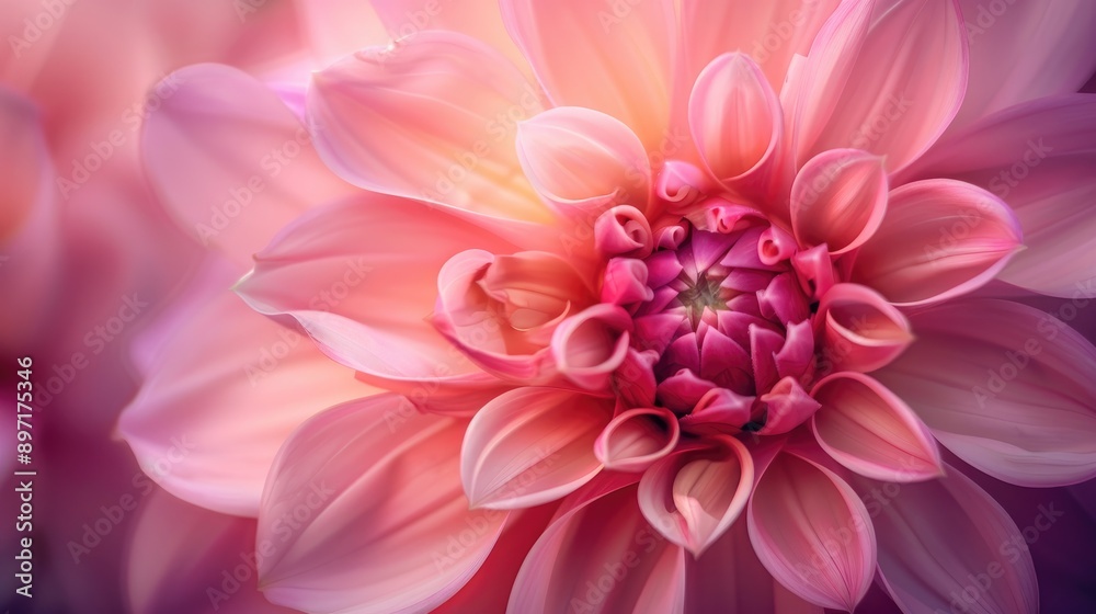 Macro shot of lovely pink dahlia bloom Macro shot of lovely pink dahlia bloom