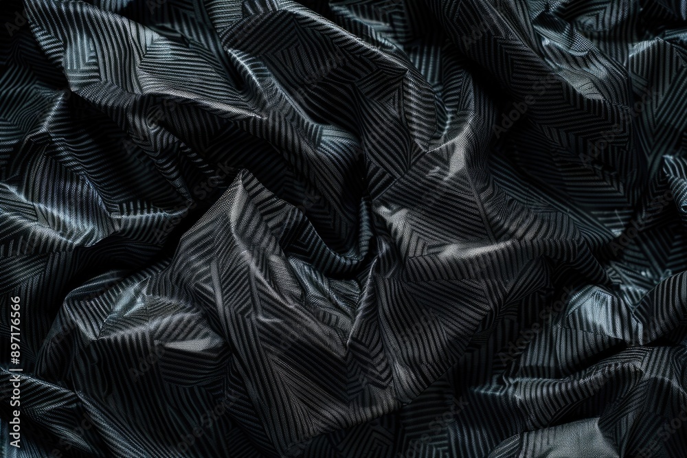 Obraz premium A close-up shot of textured black fabric with stripes
