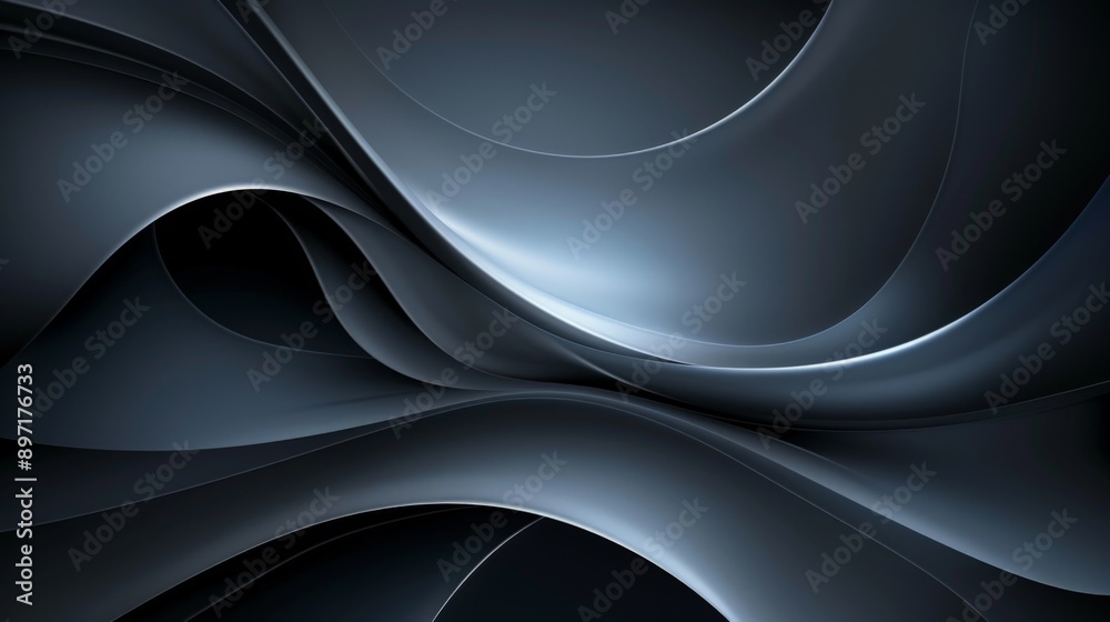 Elegant and luxurious smooth metallic waves gracefully flowing in a dark abstract background Elegant and luxurious smooth metallic waves gracefully flowing in a dark abstract background