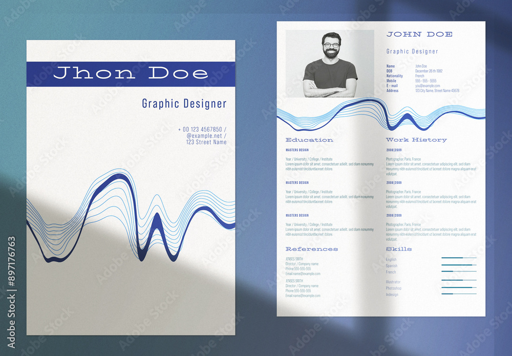 Professional Curriculum Vitae Layout Stock Template | Adobe Stock