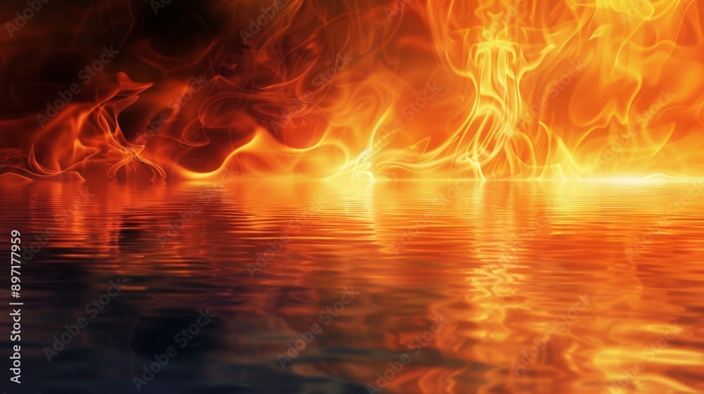 Fire Reflection on Water. Fire Reflection on Water.