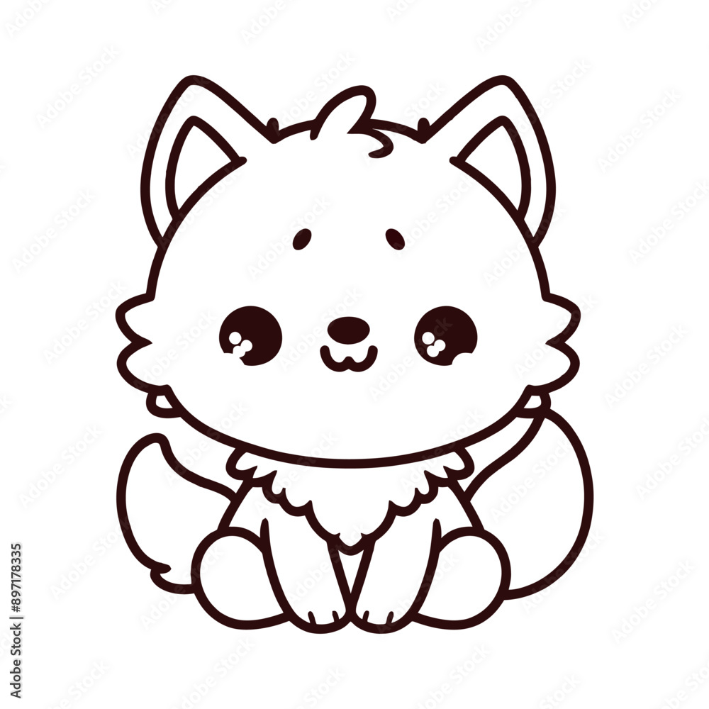 Cute Baby Wolf Vector Art, Adorable Wolf Pup Illustration, Kawaii Wolf Cub Vector Cute Baby Wolf Vector Art, Adorable Wolf Pup Illustration, Kawaii Wolf Cub Vector