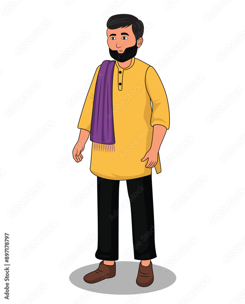 Indian village man cartoon character design Indian village man cartoon character design