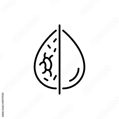 Water filter outline icons, minimalist vector illustration ,simple transparent graphic element .Isolated on white background