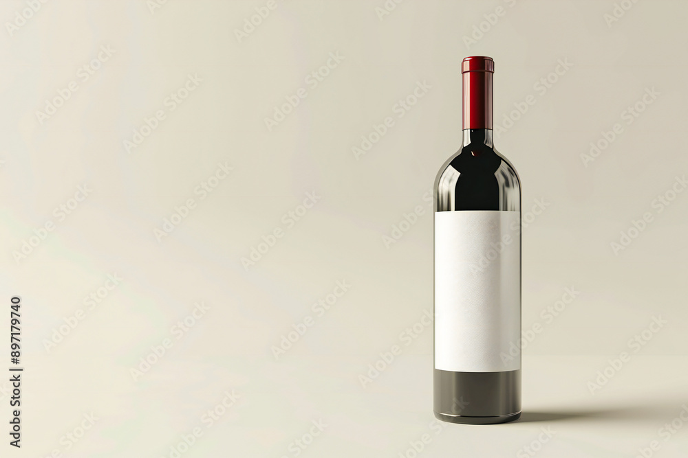 Empty Wine bottle mockup with white label Empty Wine bottle mockup with white label