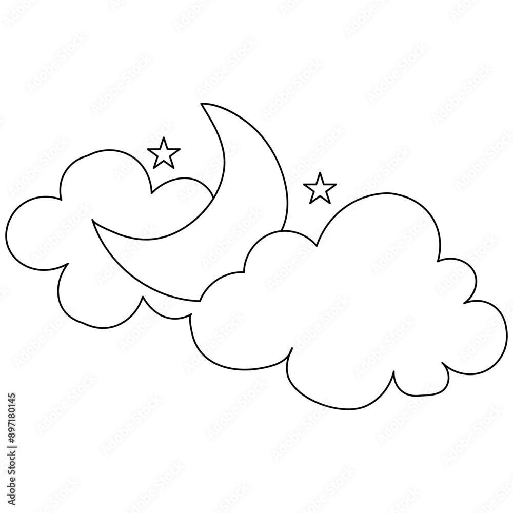 Moon single line art, continuous one line drawing of Isolated outline vector art
Moon single line art, continuous one line drawing of Isolated outline vector art