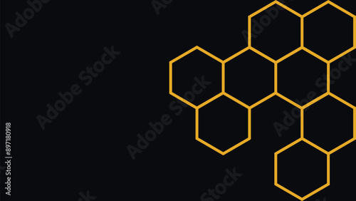 Honeycombs Business card with honeycombs on a black background. Colors are easily edited