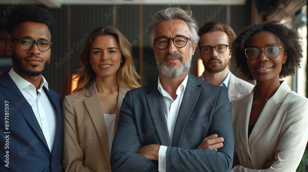Diverse Corporate Team with Confident Posture Diverse Corporate Team with Confident Posture