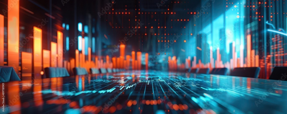 Fototapeta premium Presentation on emissions trading market performance