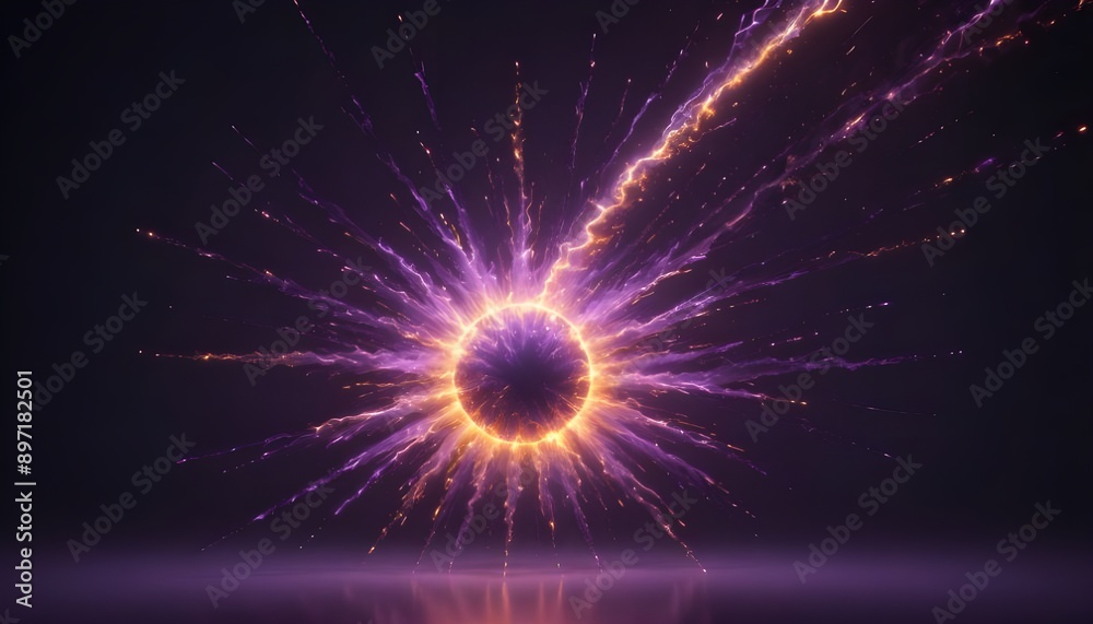 Naklejka premium Isolated electric glow sparkle on transparent backgrounds 3d rendering png