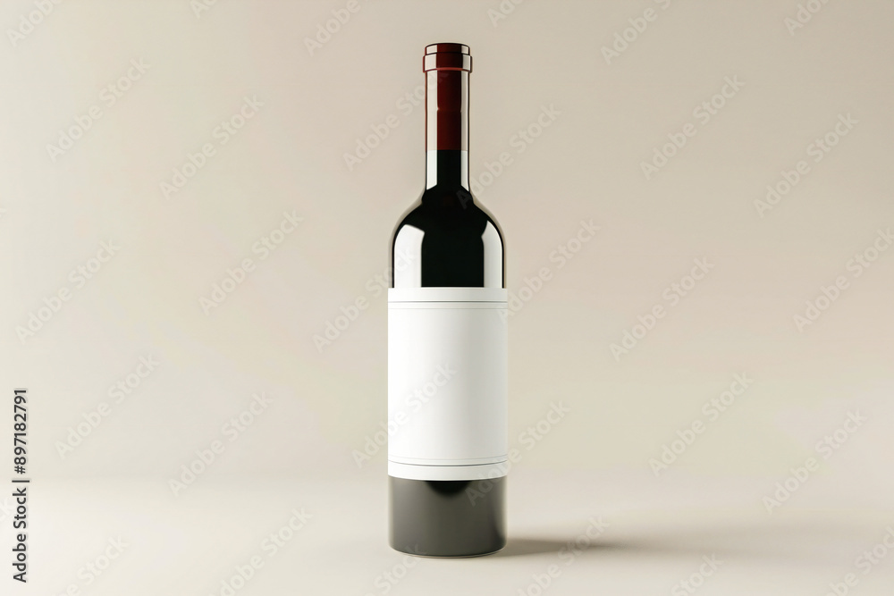 Fototapeta premium Empty Wine bottle mockup with white label