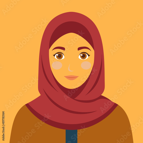 beautyful arabic woman vector illustration
