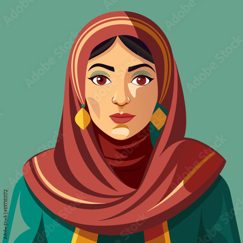 beautyful arabic woman vector illustration