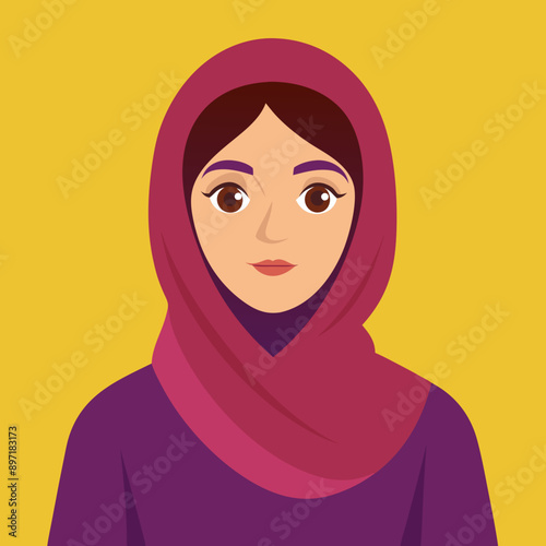 beautyful arabic woman vector illustration