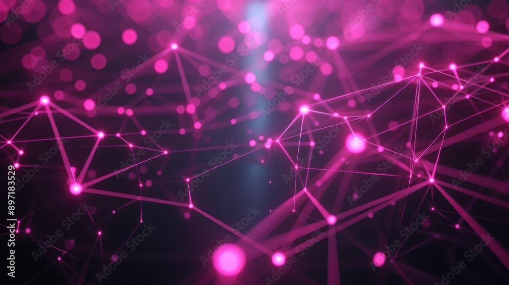 Tech-driven network illustration, dark steel setting, vibrant magenta connections, illuminated nodes, bold and advanced. Tech-driven network illustration, dark steel setting, vibrant magenta connections, illuminated nodes, bold and advanced.
