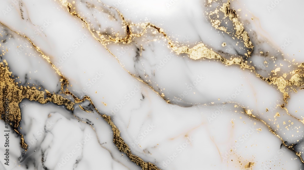 White Marble with Gold Veins