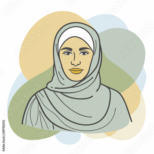 beautyful arabic woman vector illustration