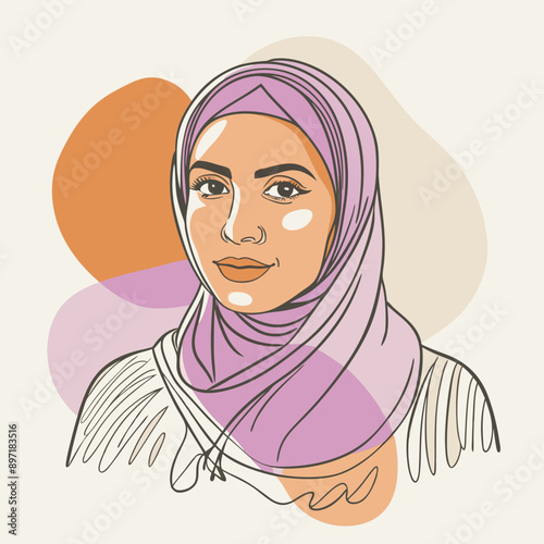 beautyful arabic woman vector illustration