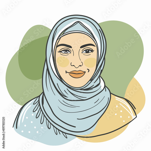 beautyful arabic woman vector illustration