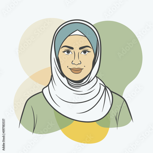 beautyful arabic woman vector illustration