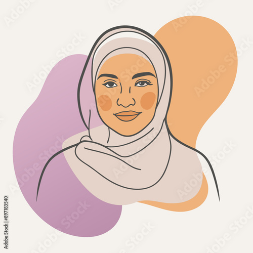 beautyful arabic woman vector illustration