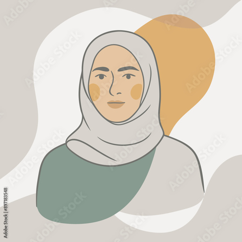 beautyful arabic woman vector illustration