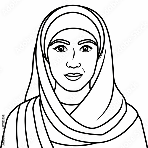 beautyful arabic woman vector illustration