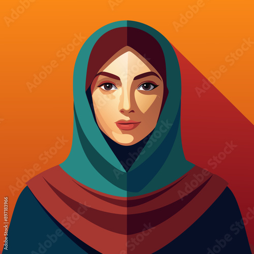 beautyful arabic woman vector illustration