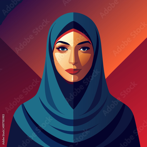 beautyful arabic woman vector illustration