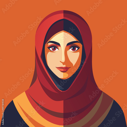 beautyful arabic woman vector illustration