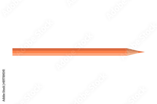 Colored orange pencil on white background. Writing sign business concept. Back to school. Flat vector illustration 