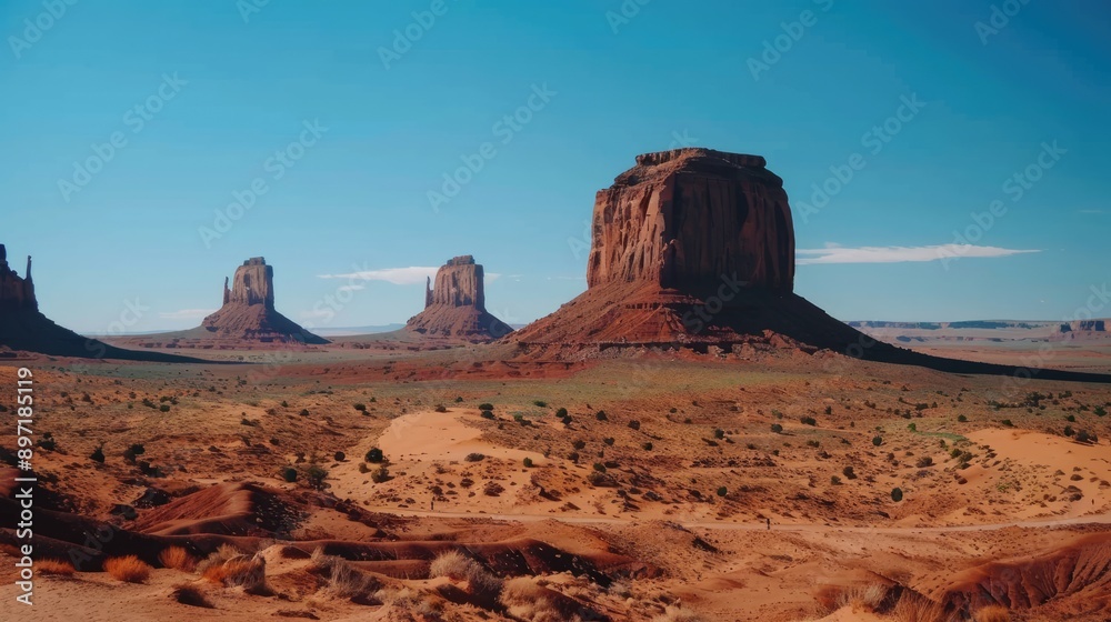 Naklejka premium A stunning view of the iconic rock formations of Monument Valley in Arizona, USA.