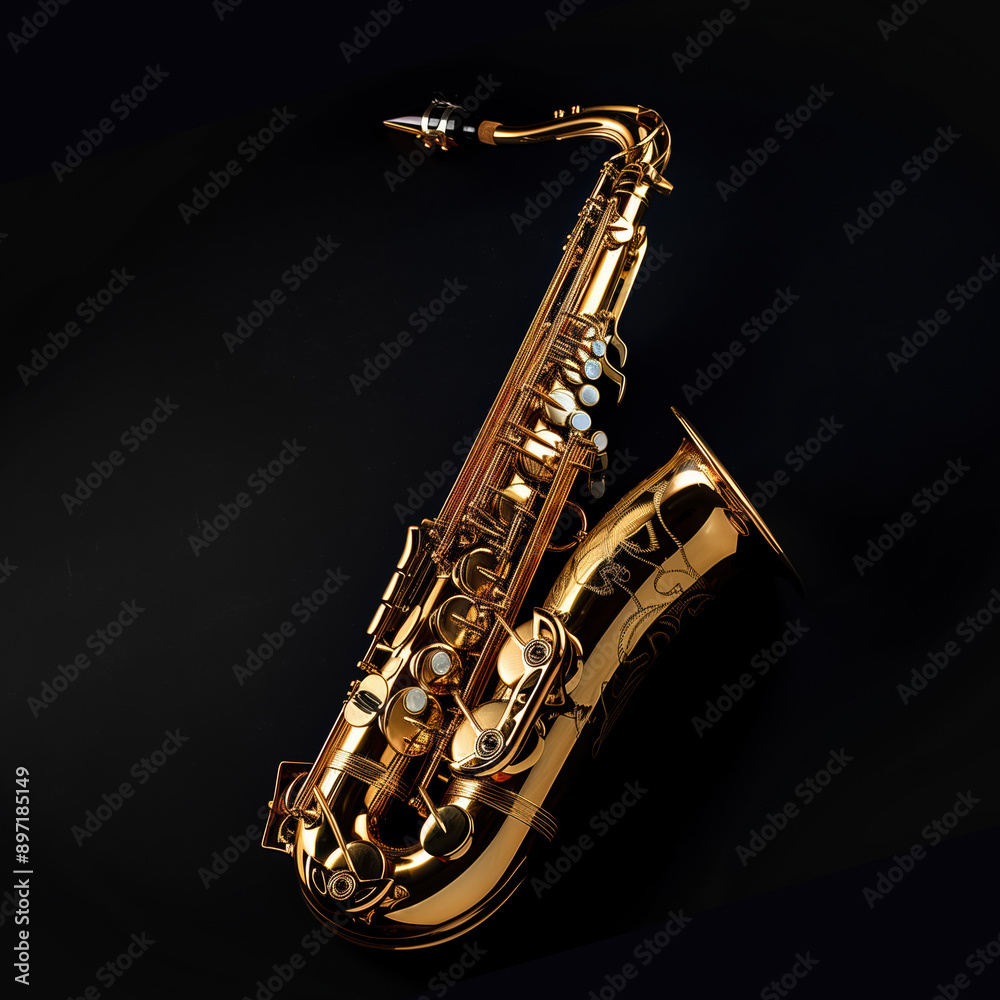 Obraz premium saxophone on black background