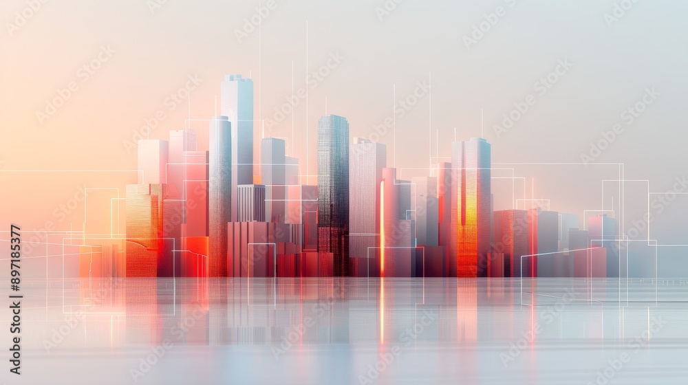 A futuristic cityscape with skyscrapers and glowing data streams, representing the integration of AI in urban settings. A futuristic cityscape with skyscrapers and glowing data streams, representing the integration of AI in urban settings.