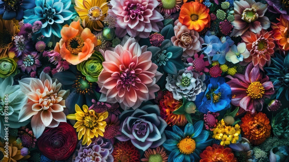 Diverse colored and shaped flowers Diverse colored and shaped flowers