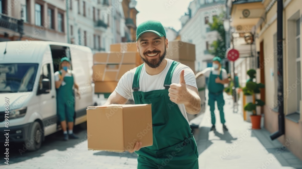 Delivery man with packages Delivery man with packages