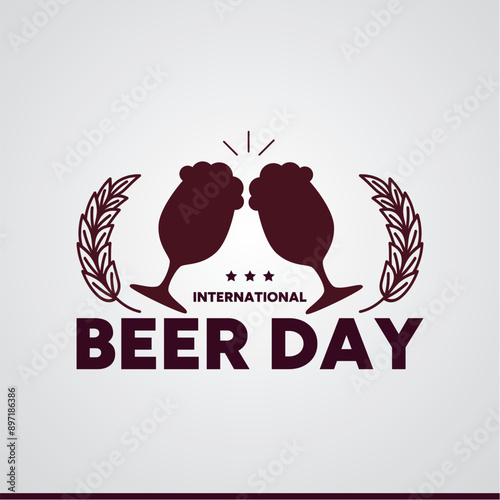 International Beer Day editable stock illustration, social media template. 