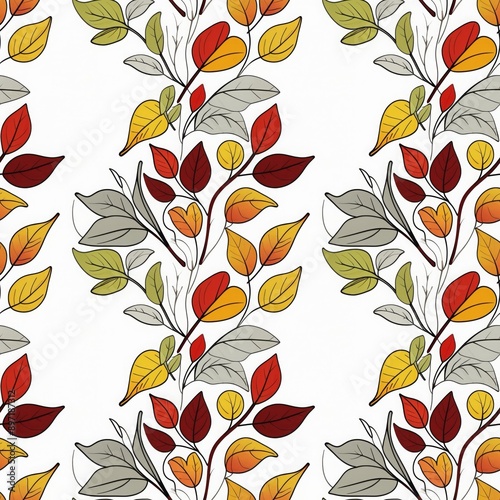 Seamless Autumn Prints: Wild Garden Elements and October Leaf Art 