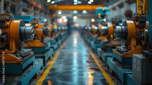 Industrial Machinery in a Factory Setting During Daytime Operations