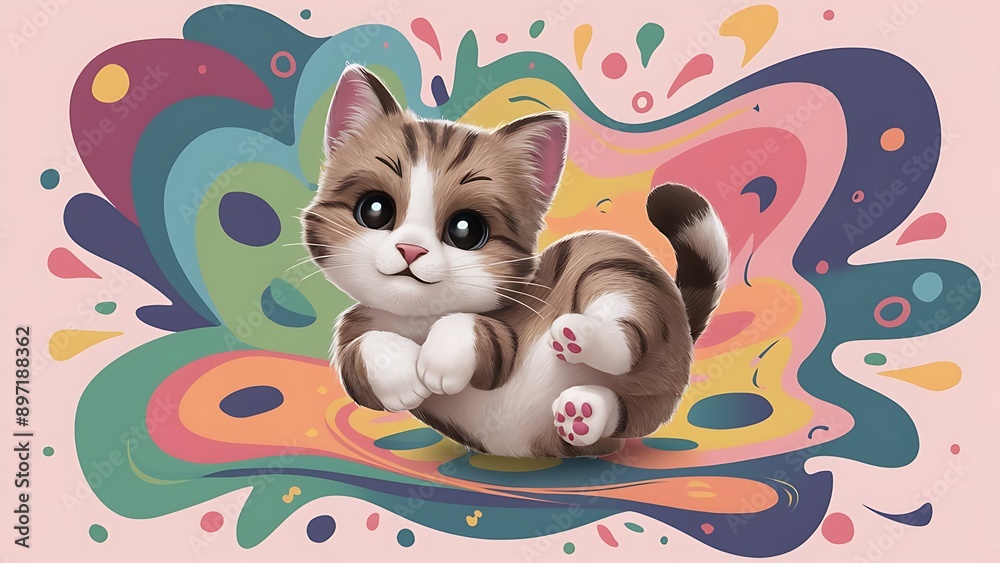 cute cat 3d illustration vector concept cute cat 3d illustration vector concept