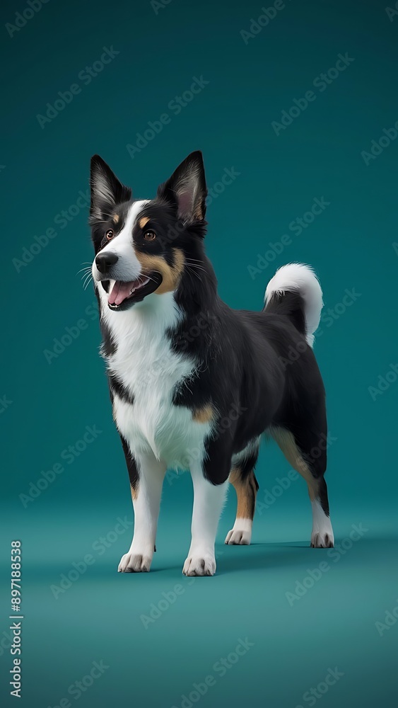 Dog standing in 3D illustration vector concept Dog standing in 3D illustration vector concept