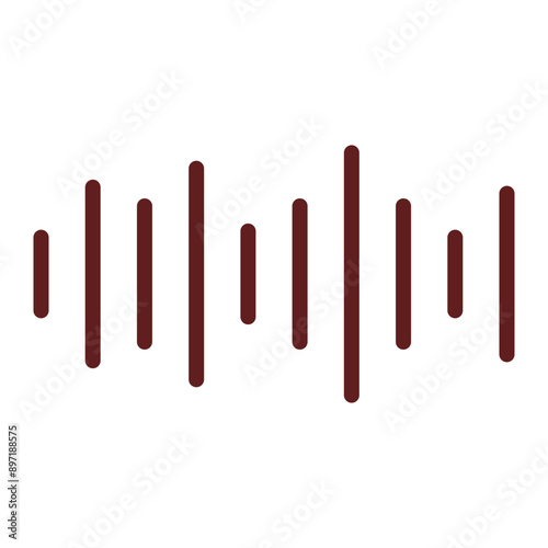 Soundtrack Vector Line Maroon Icon Design